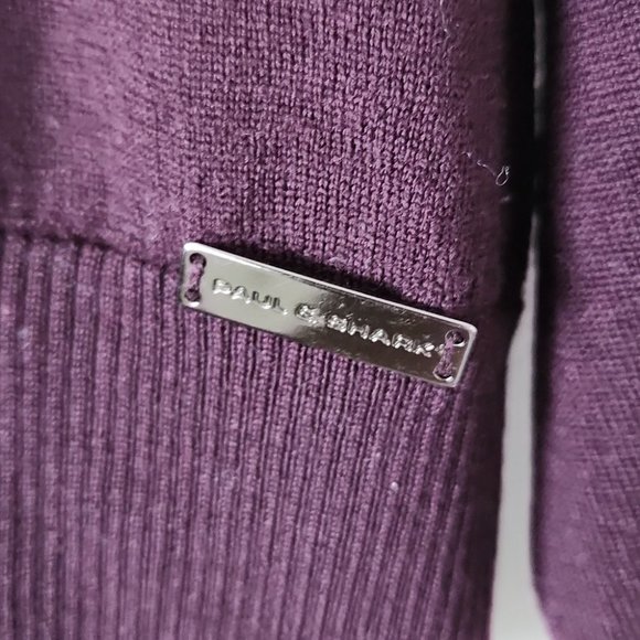 PAUL & SHARK | Wool cashmere sweater cardigan maroon brown sz M - Picture 4 of 6